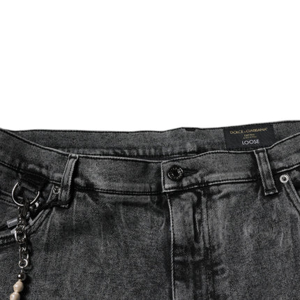 Dolce & Gabbana Dark Gray Cotton Skinny Denim Jeans