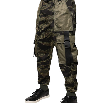 Dolce & Gabbana Green Cotton Jogger Cargo Pants