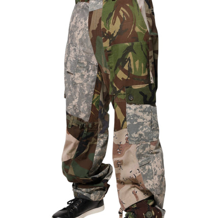 Dolce & Gabbana Multicolor Patchwork Camouflage Cargo Pants