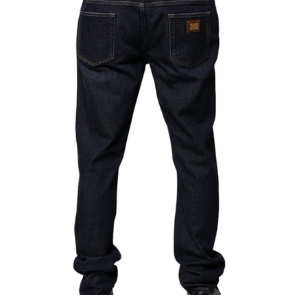 Dolce & Gabbana Dark Blue Cotton Skinny Denim Jeans