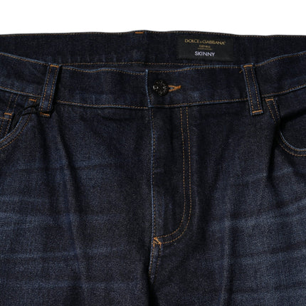 Dolce & Gabbana Dark Blue Cotton Skinny Denim Jeans