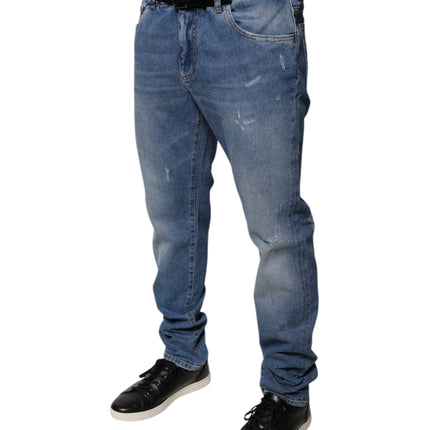 Dolce & Gabbana Light Blue Cotton Men Skinny Denim Jeans