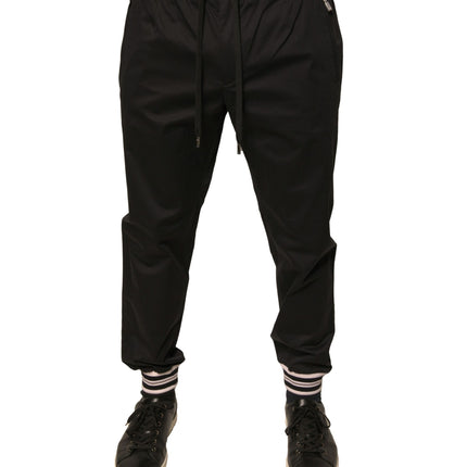 Dolce & Gabbana Black Cotton Stretch Jogger Sweatpants Pants