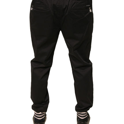 Dolce & Gabbana Black Cotton Stretch Jogger Sweatpants Pants