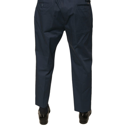 Dolce & Gabbana Blue Cotton Men Skinny Dress Pants