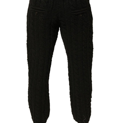 Dolce & Gabbana Black Wool Knitted Skinny Pants