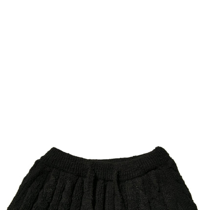 Dolce & Gabbana Black Wool Knitted Skinny Pants