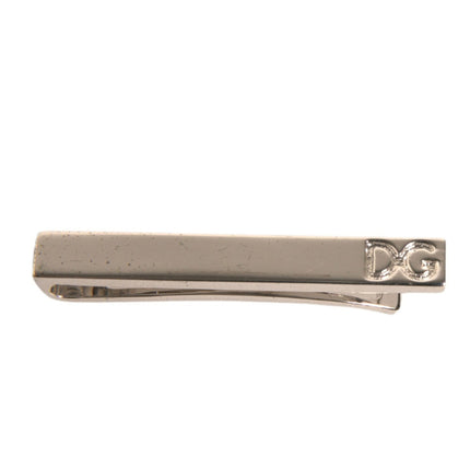 Dolce & Gabbana Silver Tone Brass Logo Branded Tie Clip Bar