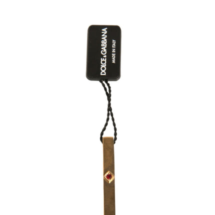 Dolce & Gabbana Gold Tone Brass Crystal Branded Tie Clip Bar