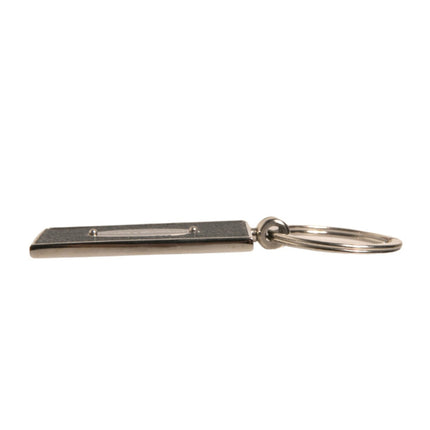 Dolce & Gabbana Black Leather Logo Metal Ring Keychain Keyring