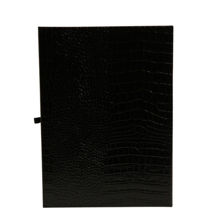 Dolce & Gabbana Elegant Black Leather Logo Plaque Holder Catalogue Case