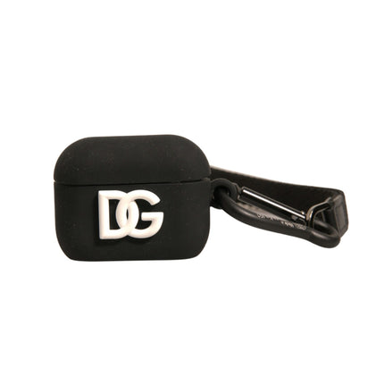 Dolce & Gabbana Black Silicone Rubber Logo Embossed Airpods Case