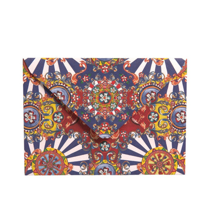 Dolce & Gabbana Multicolor Carretto Siciliano Envelope Post Card Holder