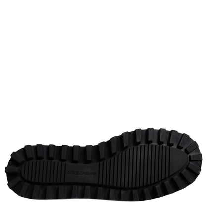 Dolce & Gabbana Black Nylon Quilted Logo Patch Sandals Slides Shoes
