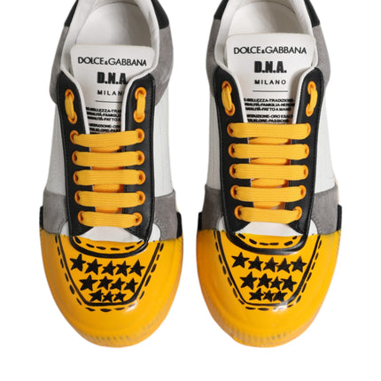 Dolce & Gabbana Multicolor Leather DNA Low Top Sneakers Shoes
