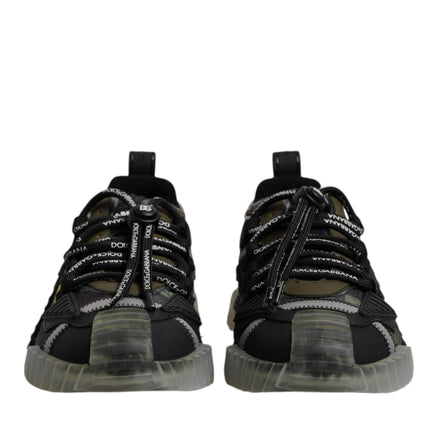 Dolce & Gabbana Black Green Camo NS1 Low Top Sneakers Shoes