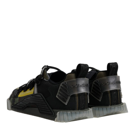 Dolce & Gabbana Black Green Camo NS1 Low Top Sneakers Shoes