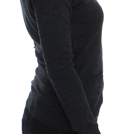 Dolce & Gabbana Gray Wool Button Cardigan Sweater