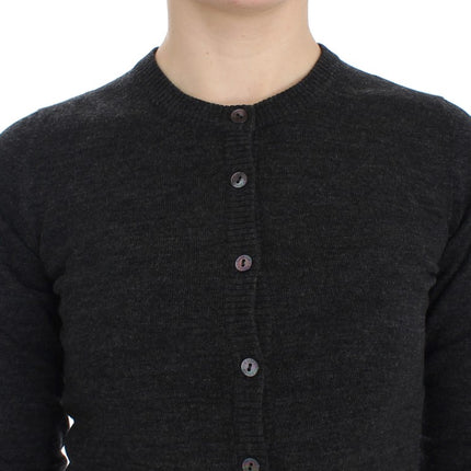 Dolce & Gabbana Gray Wool Button Cardigan Sweater