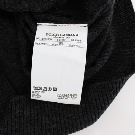 Dolce & Gabbana Gray Wool Button Cardigan Sweater