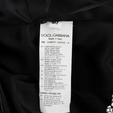 Dolce & Gabbana Crystal Silver Runway Handmade Dress