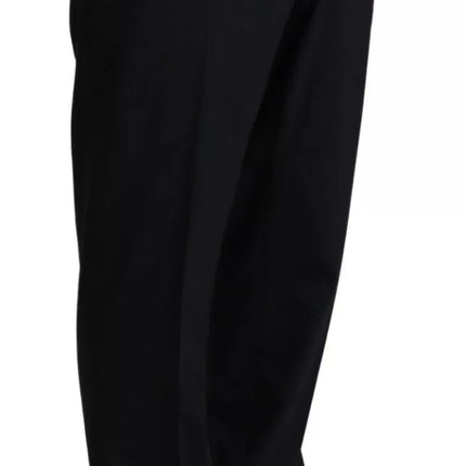Dolce & Gabbana Black Wool Stretch Dress Trouser Pants
