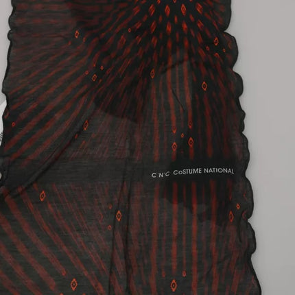 Dolce & Gabbana Black Red Viscose Foulard Branded Scarf