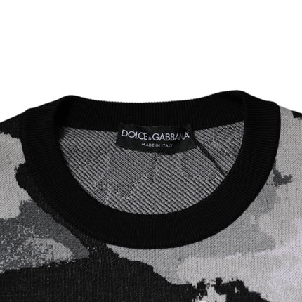 Dolce & Gabbana Multicolor Camouflage Crew Neck Men Pullover Sweater