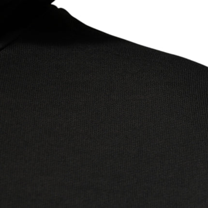 Dolce & Gabbana Black Cotton Hooded DG Shield Pullover Sweater