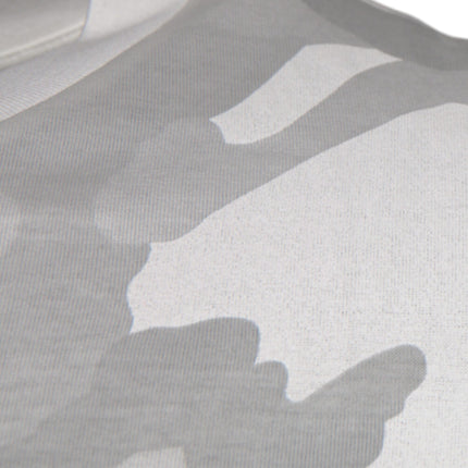 Dolce & Gabbana White Gray Camouflage Cotton Crew Neck T-shirt