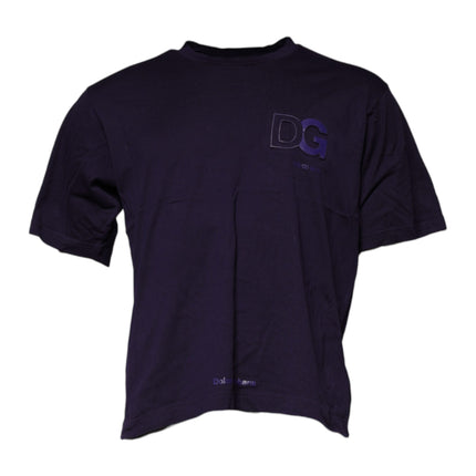 Dolce & Gabbana Purple DG Logo Cotton Crew Neck T-shirt
