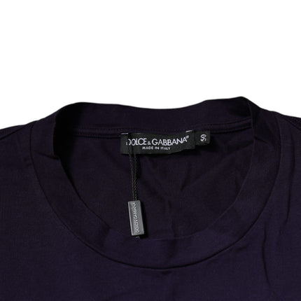 Dolce & Gabbana Purple DG Logo Cotton Crew Neck T-shirt
