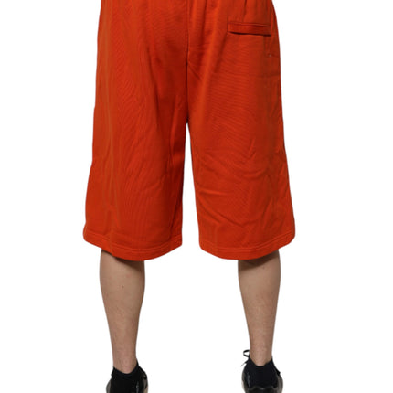 Dolce & Gabbana Red Cotton Blend Mid Waist Men Bermuda Shorts