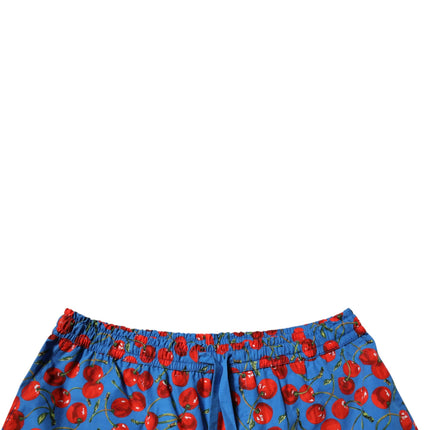 Dolce & Gabbana Blue Cherry Print Cotton Men Bermuda Shorts