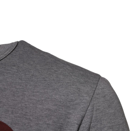 Dolce & Gabbana Gray Logo Print Cotton Crew Neck Men T-shirt