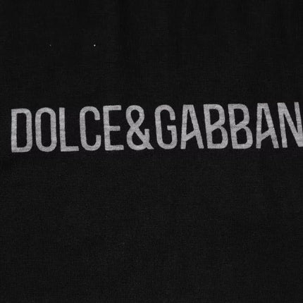 Dolce & Gabbana Black Logo Cotton Crew Neck Men Tee T-shirt