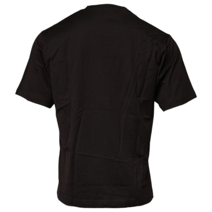 Dolce & Gabbana Dark Brown Logo Cotton Crew Neck T-shirt