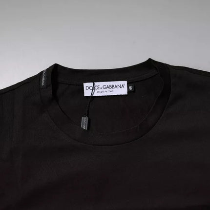 Dolce & Gabbana Dark Brown Logo Cotton Crew Neck T-shirt