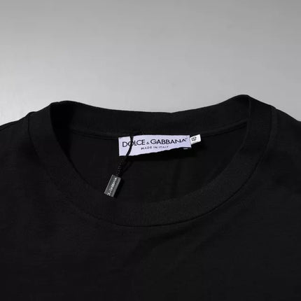Dolce & Gabbana Black DG Logo Cotton Crew Neck T-shirt