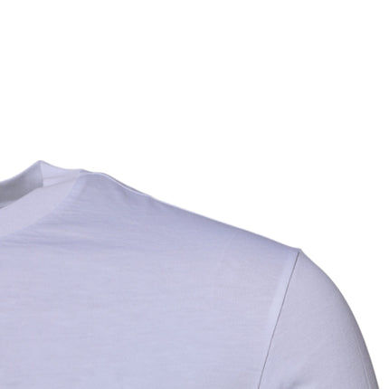 Dolce & Gabbana White Logo Plaque Cotton Crew Neck T-shirt