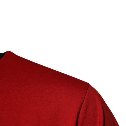 Dolce & Gabbana Red Logo Crown Cotton Crew Neck T-shirt