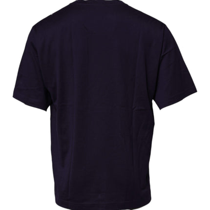 Dolce & Gabbana Navy Blue DG Logo Cotton Crew Neck T-shirt