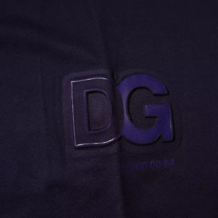 Dolce & Gabbana Navy Blue DG Logo Cotton Crew Neck T-shirt