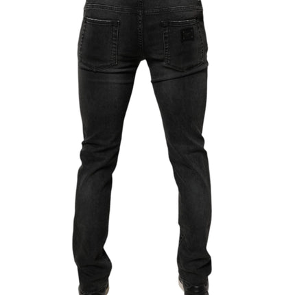 Dolce & Gabbana Black Cotton Stretch Skinny Men Denim Jeans
