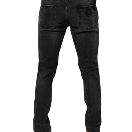 Dolce & Gabbana Black Cotton Stretch Skinny Men Denim Jeans