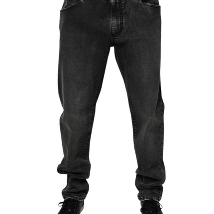 Dolce & Gabbana Black Cotton Stretch Skinny Men Denim Jeans