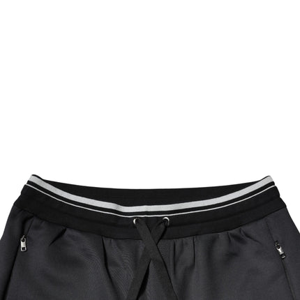 Dolce & Gabbana Black Polyester Logo Jogger Pants