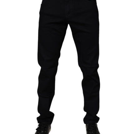 Dolce & Gabbana Black Cotton Stretch Slim Fit Men Denim Jeans
