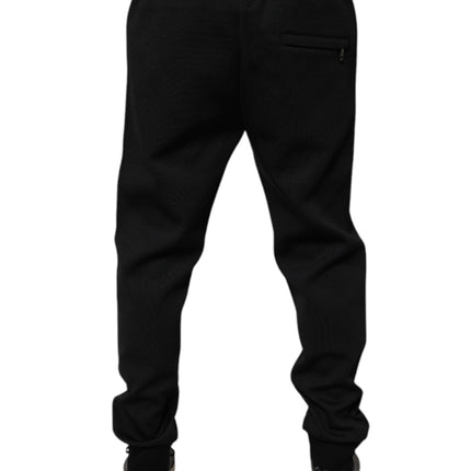 Dolce & Gabbana Black Polyester Men Jogger Sweatpants Pants