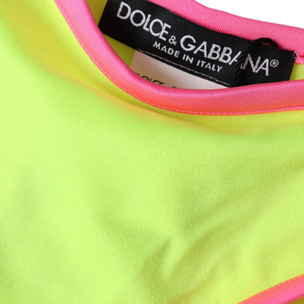 Dolce & Gabbana Yellow Pink Nylon Swimwear Bottom Beachwear Bikini
